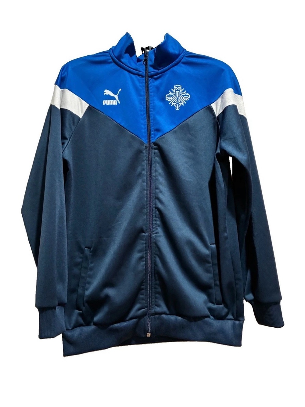 Puma Kids' Unisex Iceland National soccer Team Full-Zip Athletic Jacket, Size YM